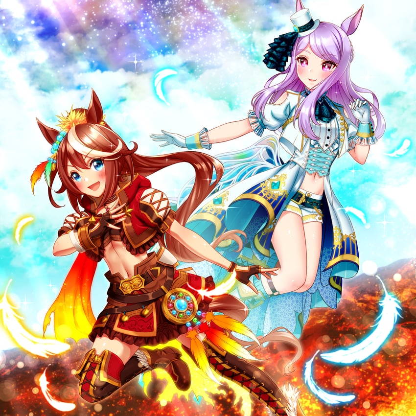 mejiro mcqueen and tokai teio (umamusume) drawn by sugimotty_nova
