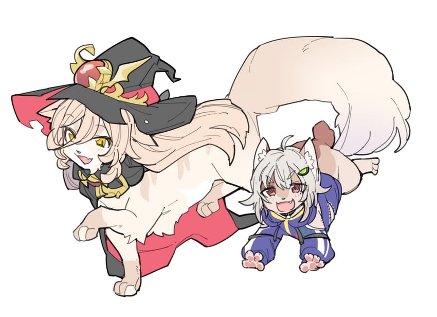 nui sociere and hayama marin (nijisanji) drawn by mitsumine_(ookami_no_oyashiro)