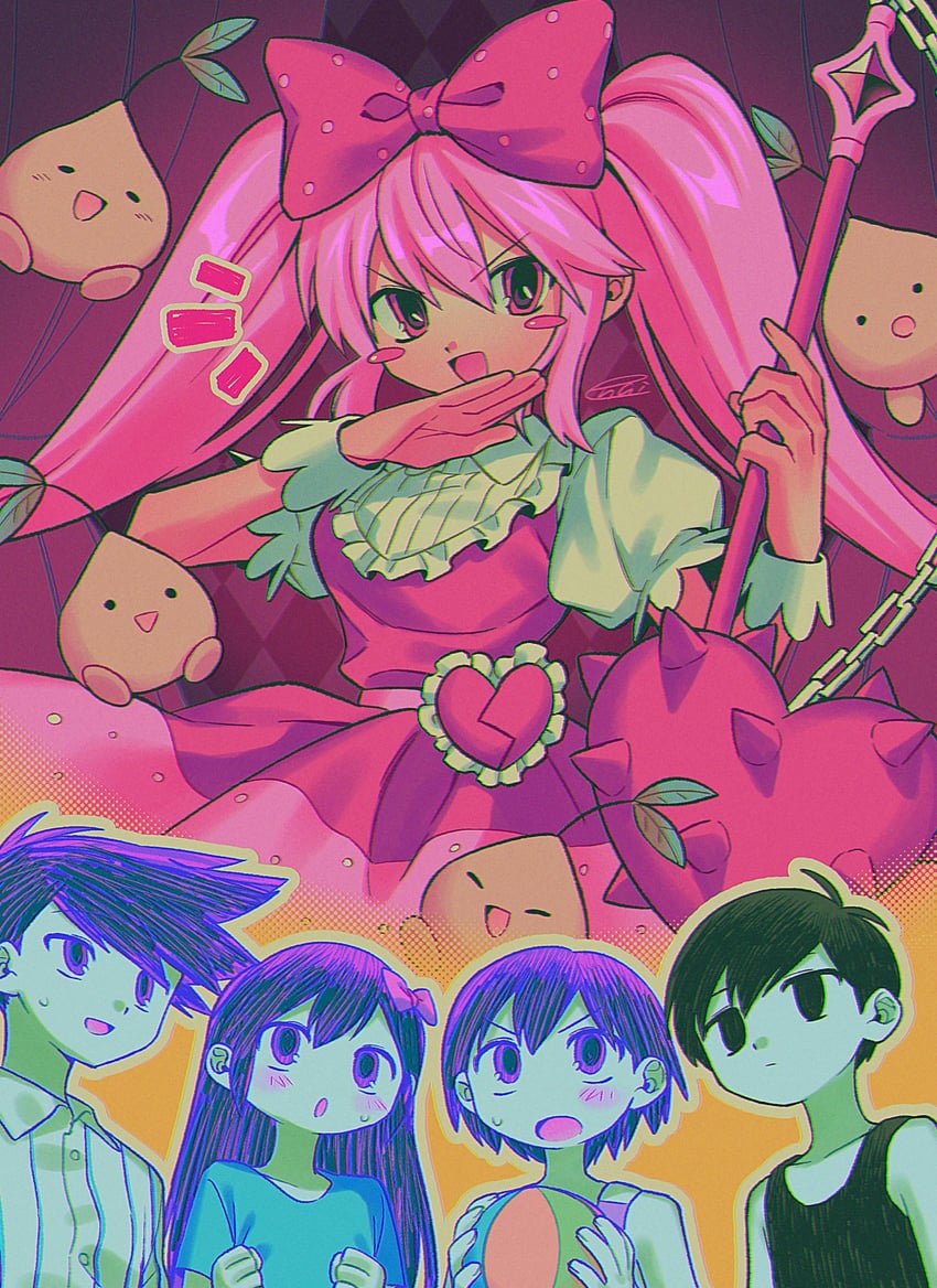 omori, aubrey, kel, hero, sweetheart, and 1 more (omori) drawn by menma_(enaic31)
