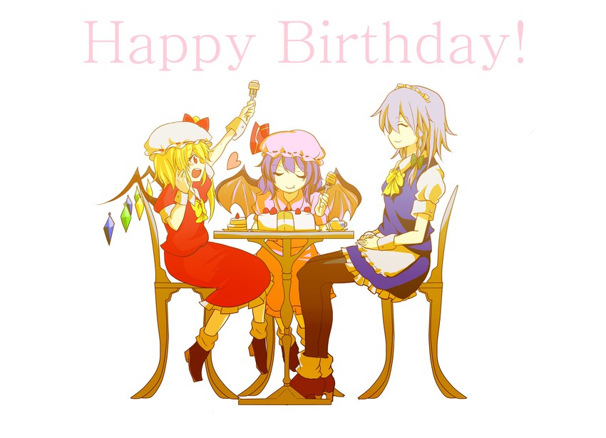 remilia scarlet, flandre scarlet, and izayoi sakuya (touhou) drawn by itsumizu