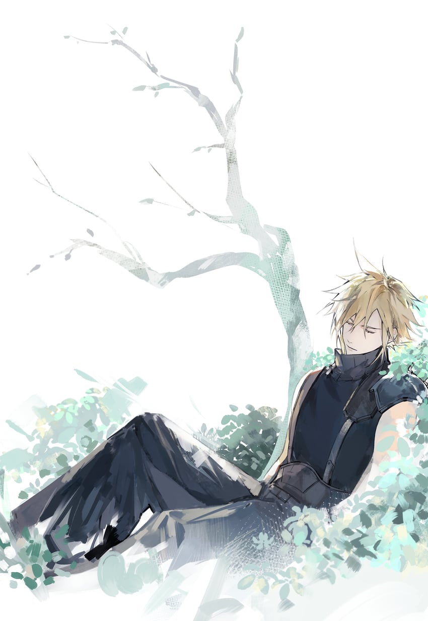 cloud strife (final fantasy and 3 more) drawn by yingqian1010