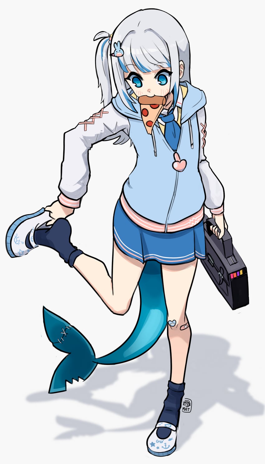 gawr gura (hololive and 1 more) drawn by mat_(matdesenheiro)