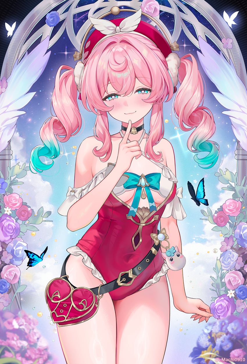 hyacine and little ica (honkai and 1 more) drawn by machi_(machi0910)