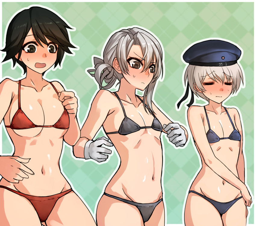 z1 leberecht maass, mogami, and nowaki (kantai collection) drawn by jariinu_(gomasionori)
