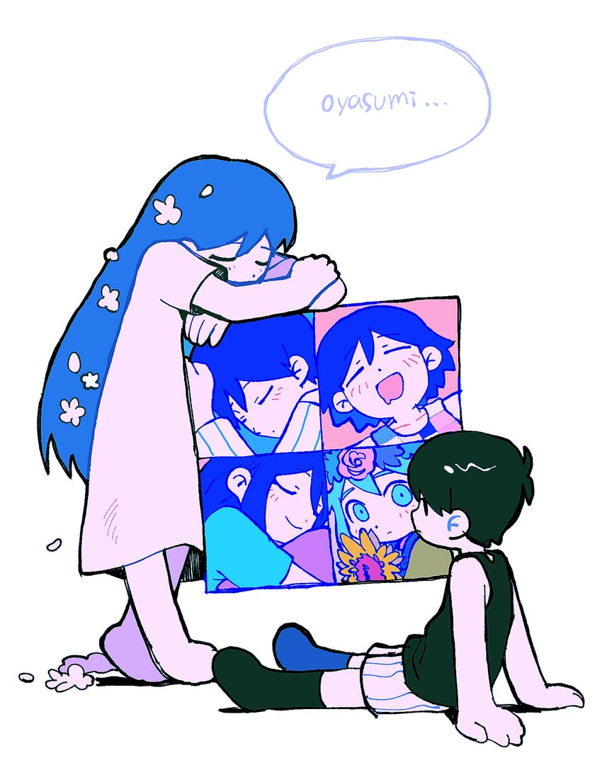 omori, mari, basil, aubrey, kel, and 2 more (omori) drawn by ba_wu90665
