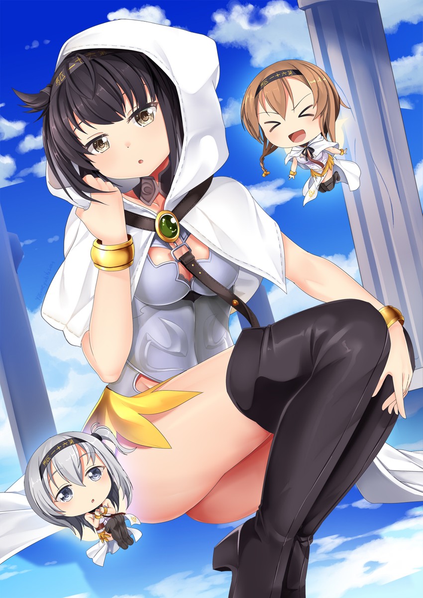 hatsuzuki, suzutsuki, teruzuki, valkyrie, ortlinde, and 2 more (kantai collection and 2 more) drawn by yasume_yukito