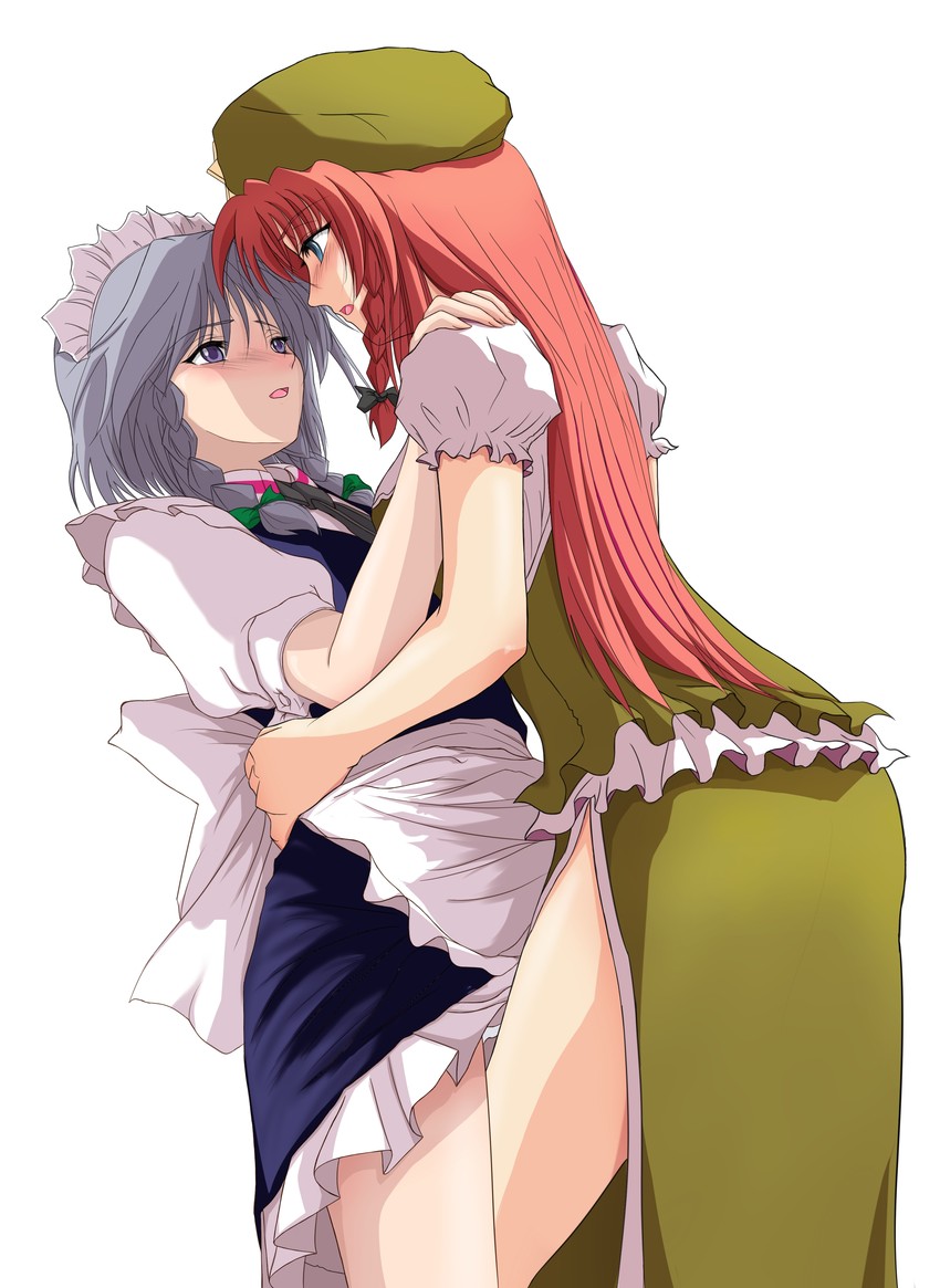 izayoi sakuya and hong meiling (touhou) drawn by rp_(necho)