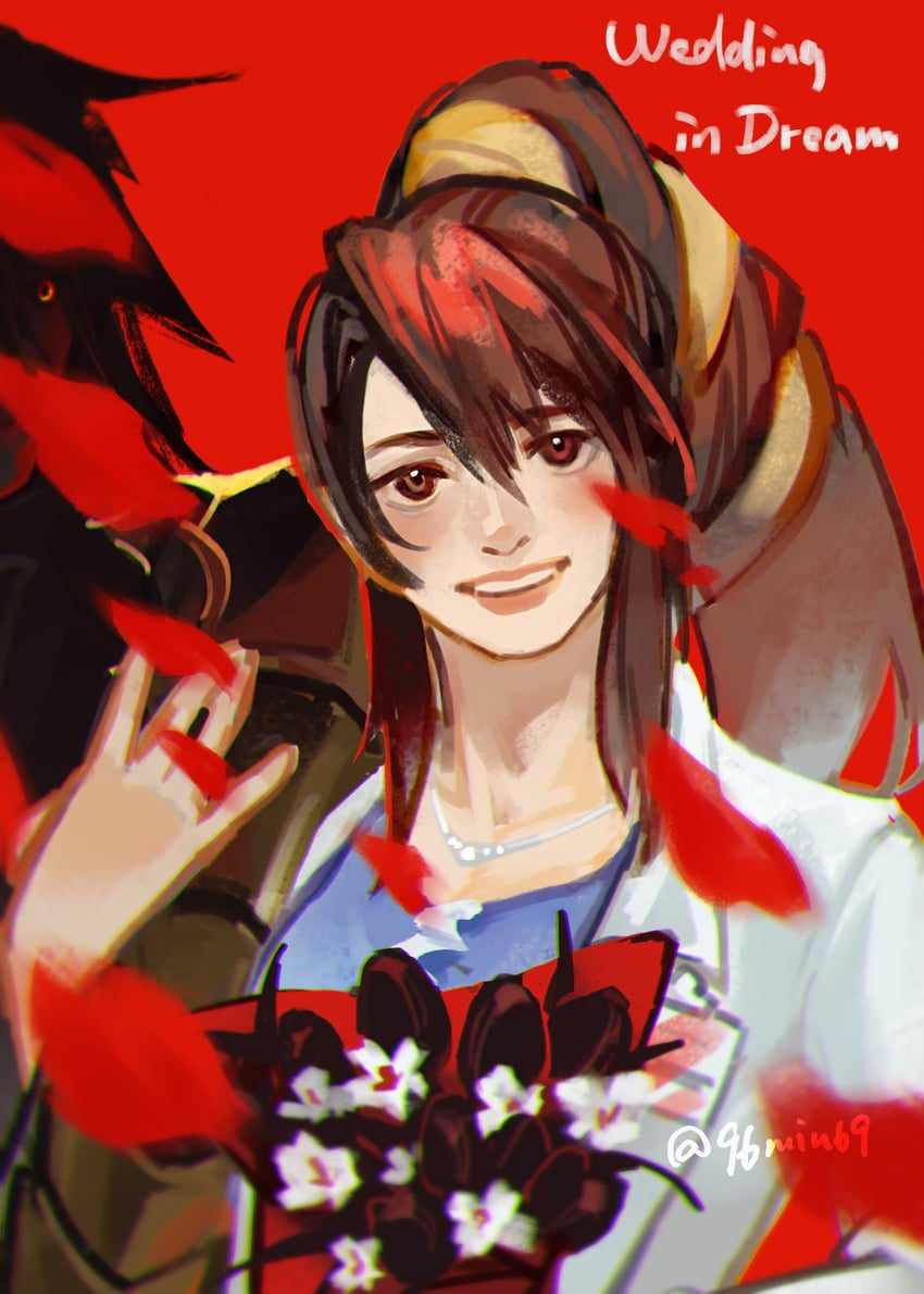 vincent valentine and lucrecia crescent (final fantasy and 2 more) drawn by 96min69