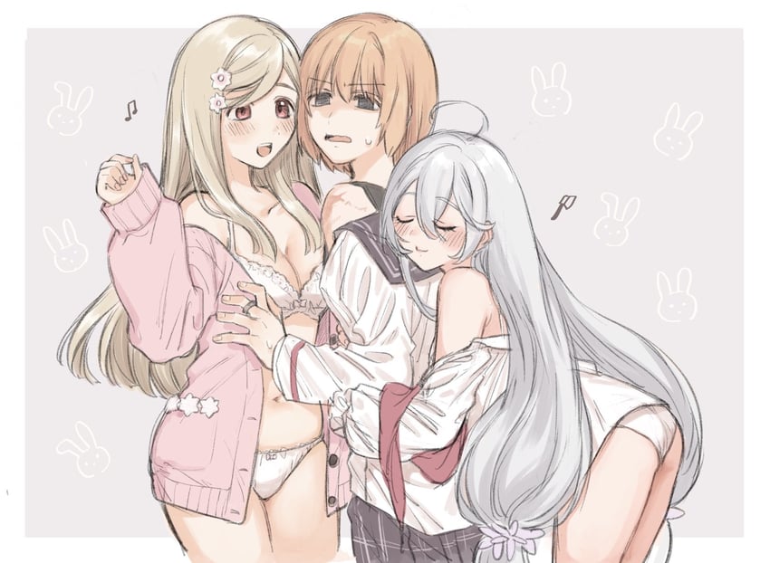 miura asahi, aoba chika, and kurusu alexandra (mahou shoujo madoka magica and 1 more) drawn by yukishiro_(hitsuji)