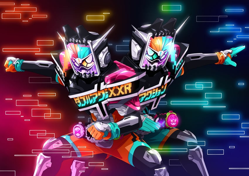 kamen rider zi-o and kamen rider ex-aid (kamen rider and 2 more) drawn by otokamu