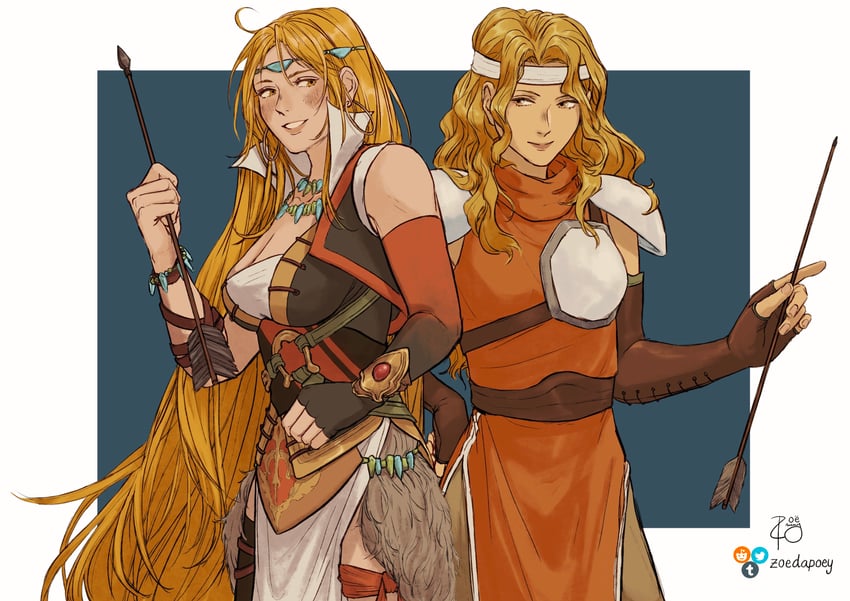 brigid and ullr (fire emblem and 2 more) drawn by zoedapoey