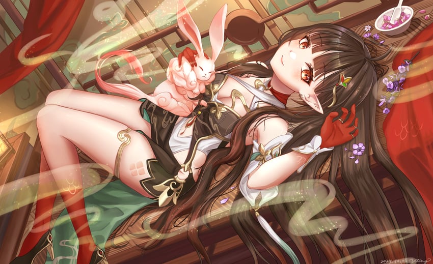 lingsha and fuyuan (honkai and 1 more) drawn by uting