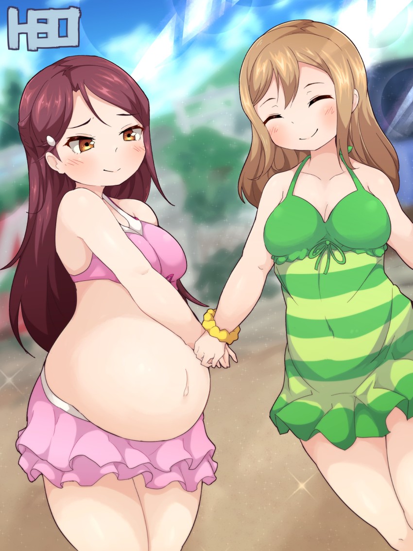sakurauchi riko and kunikida hanamaru (love live! and 1 more) drawn by heo_(tkgm)