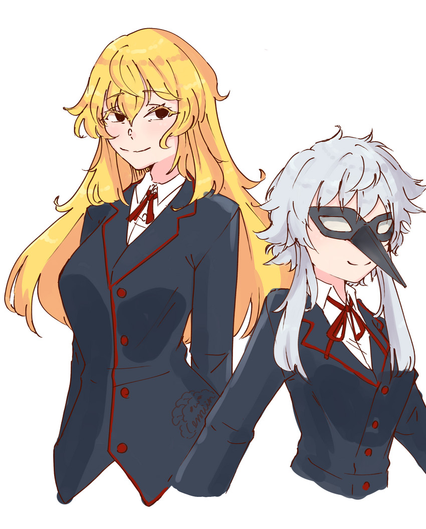 isabeau de baviere and corbeau (mahou shoujo madoka magica and 2 more) drawn by lizzie-juwunky