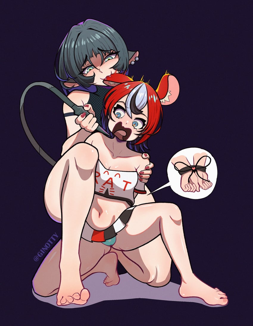 hakos baelz and jane doe (hololive and 2 more) drawn by ginotty