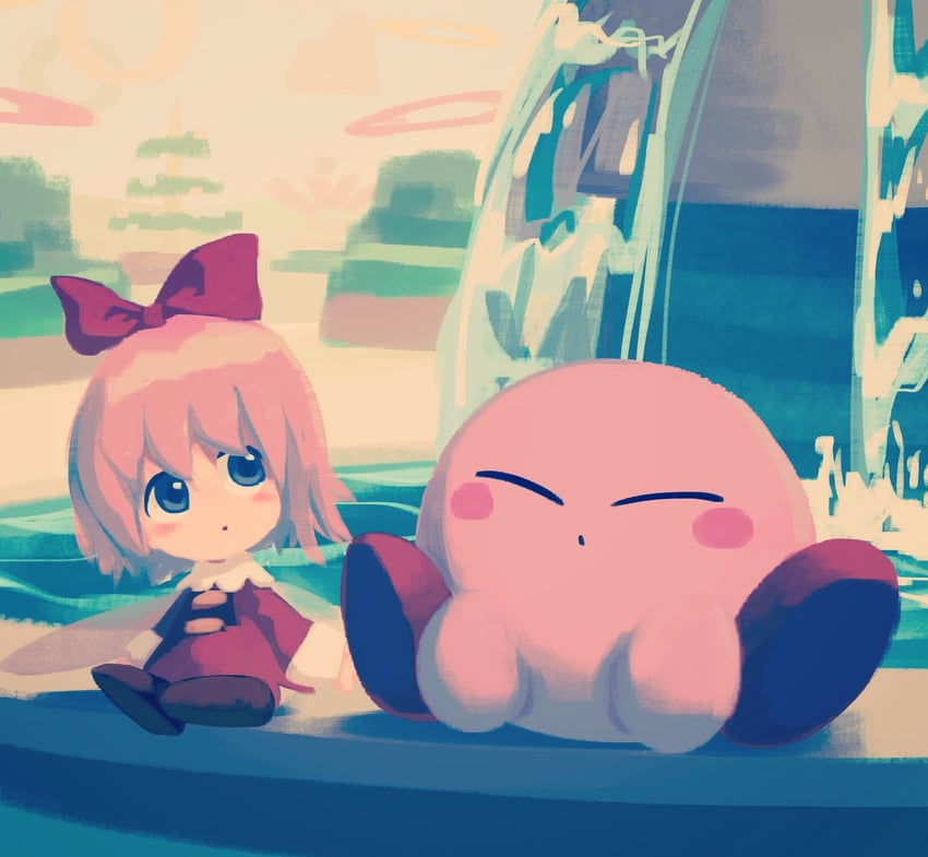 kirby and ribbon (kirby and 1 more) drawn by suyasuyabi