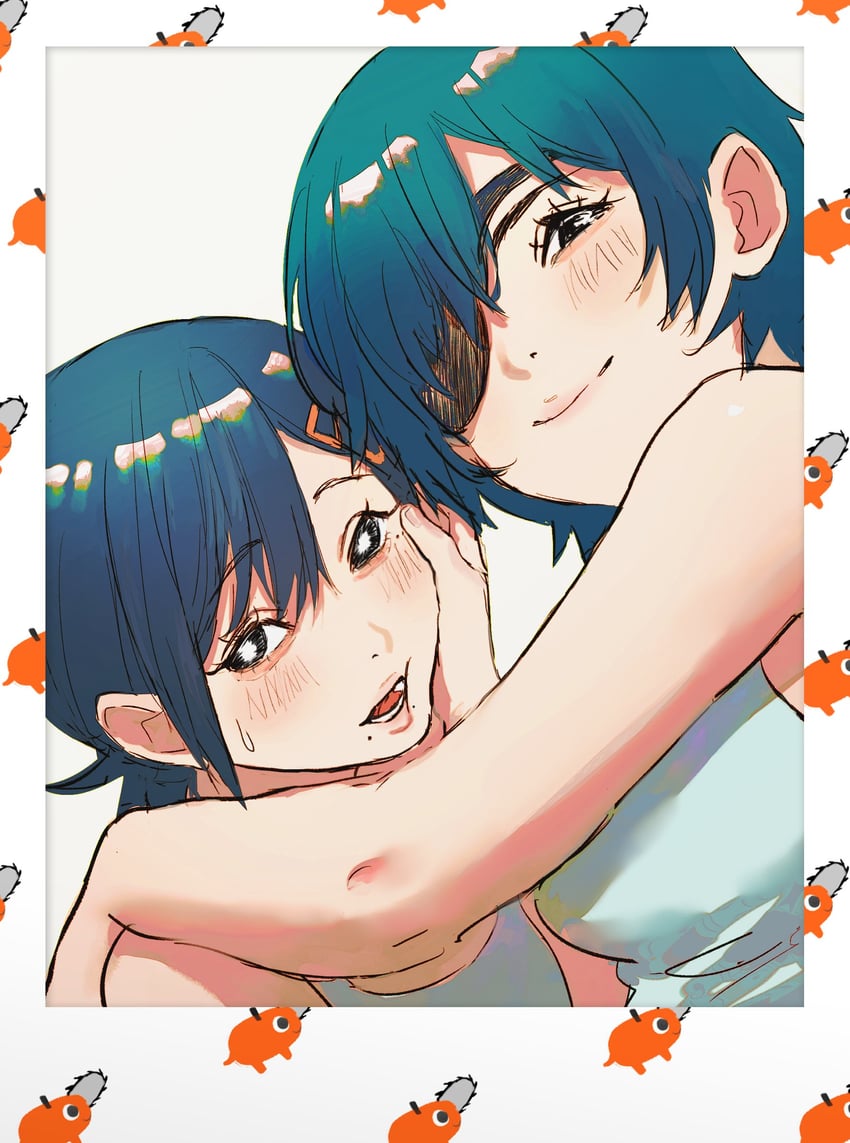 higashiyama kobeni, pochita, and himeno (chainsaw man) drawn by zemzk