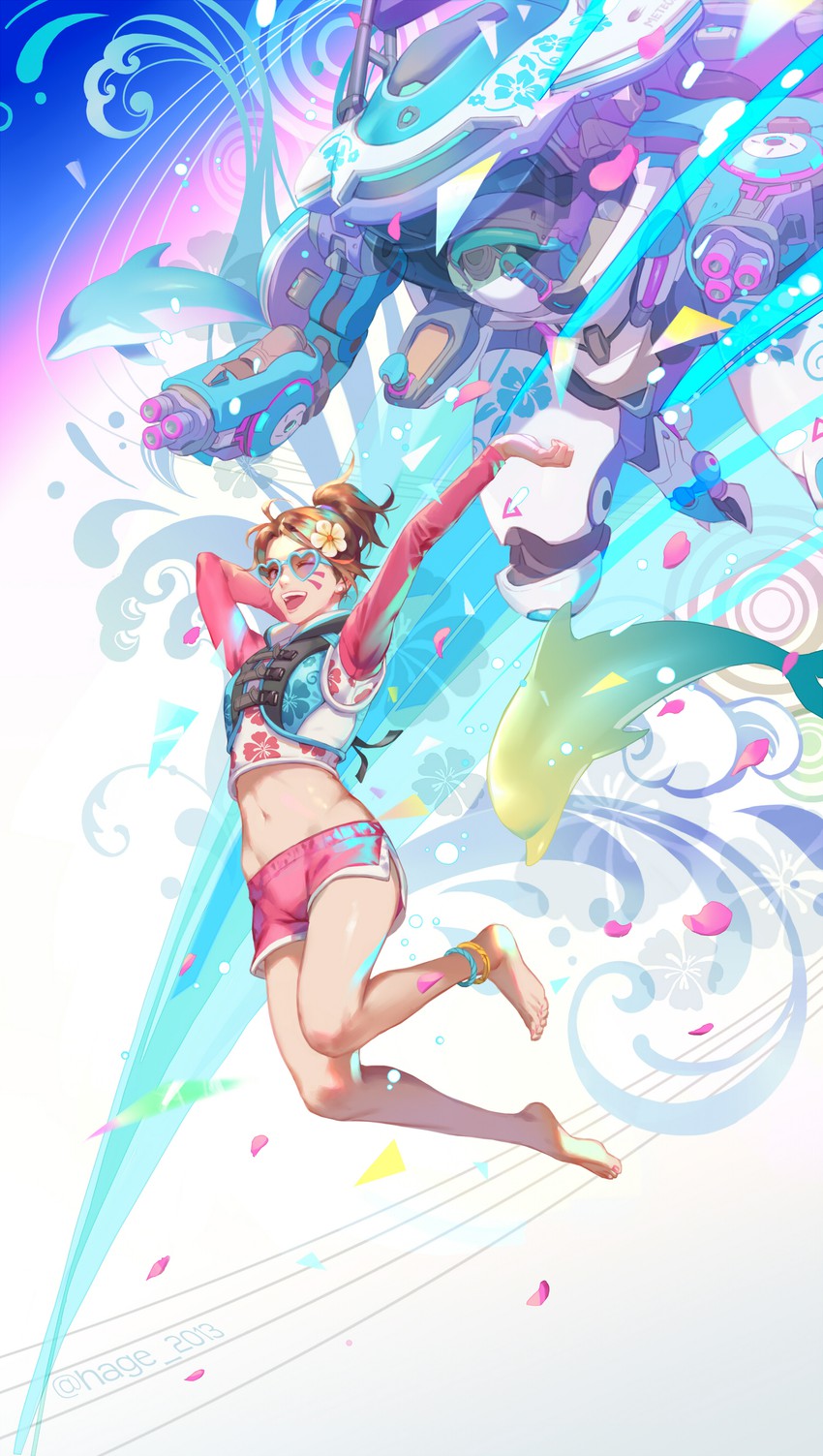 d.va and waveracer d.va (overwatch and 1 more) drawn by hage2013
