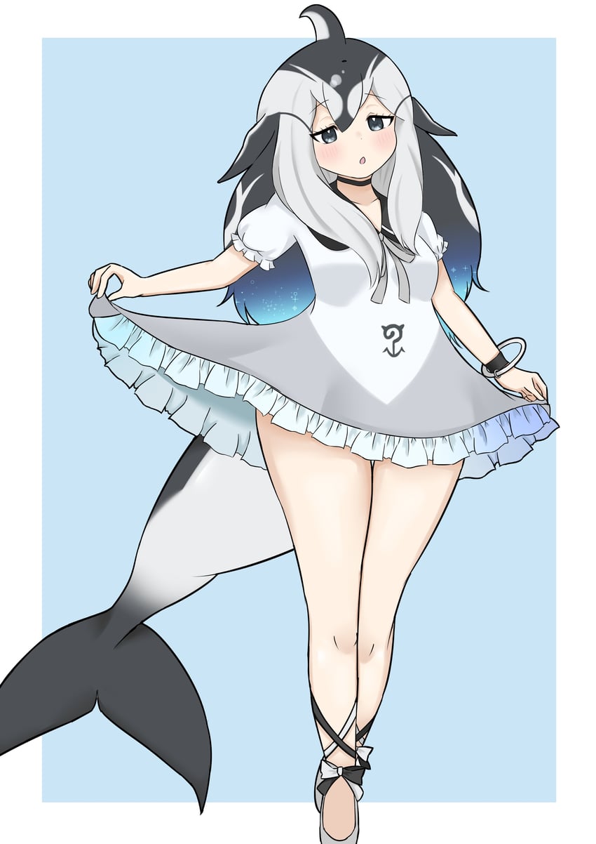 pacific white-sided dolphin (kemono friends and 1 more) drawn by inucha_tea