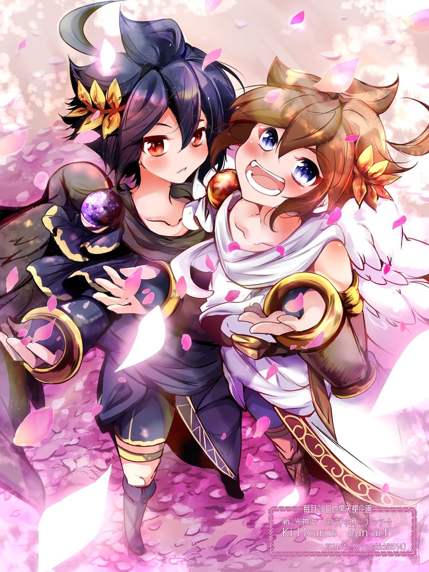 pit and dark pit (kid icarus and 1 more) drawn by zakichi0514
