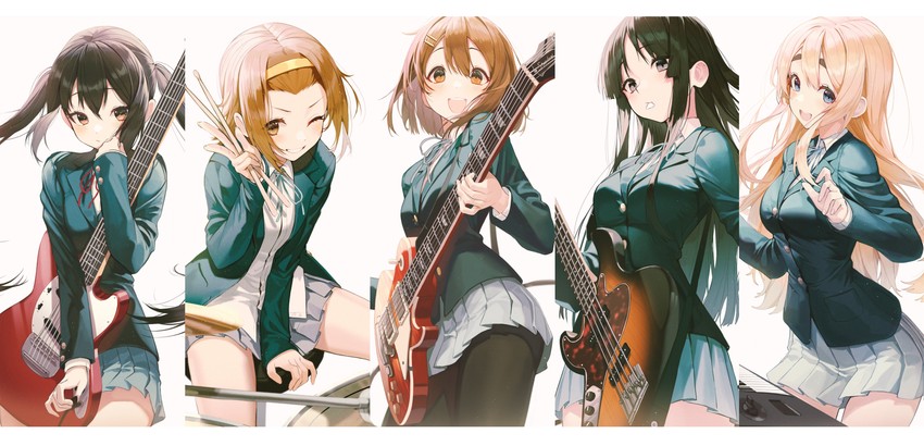 akiyama mio, nakano azusa, hirasawa yui, tainaka ritsu, and kotobuki tsumugi (k-on!) drawn by pro-p