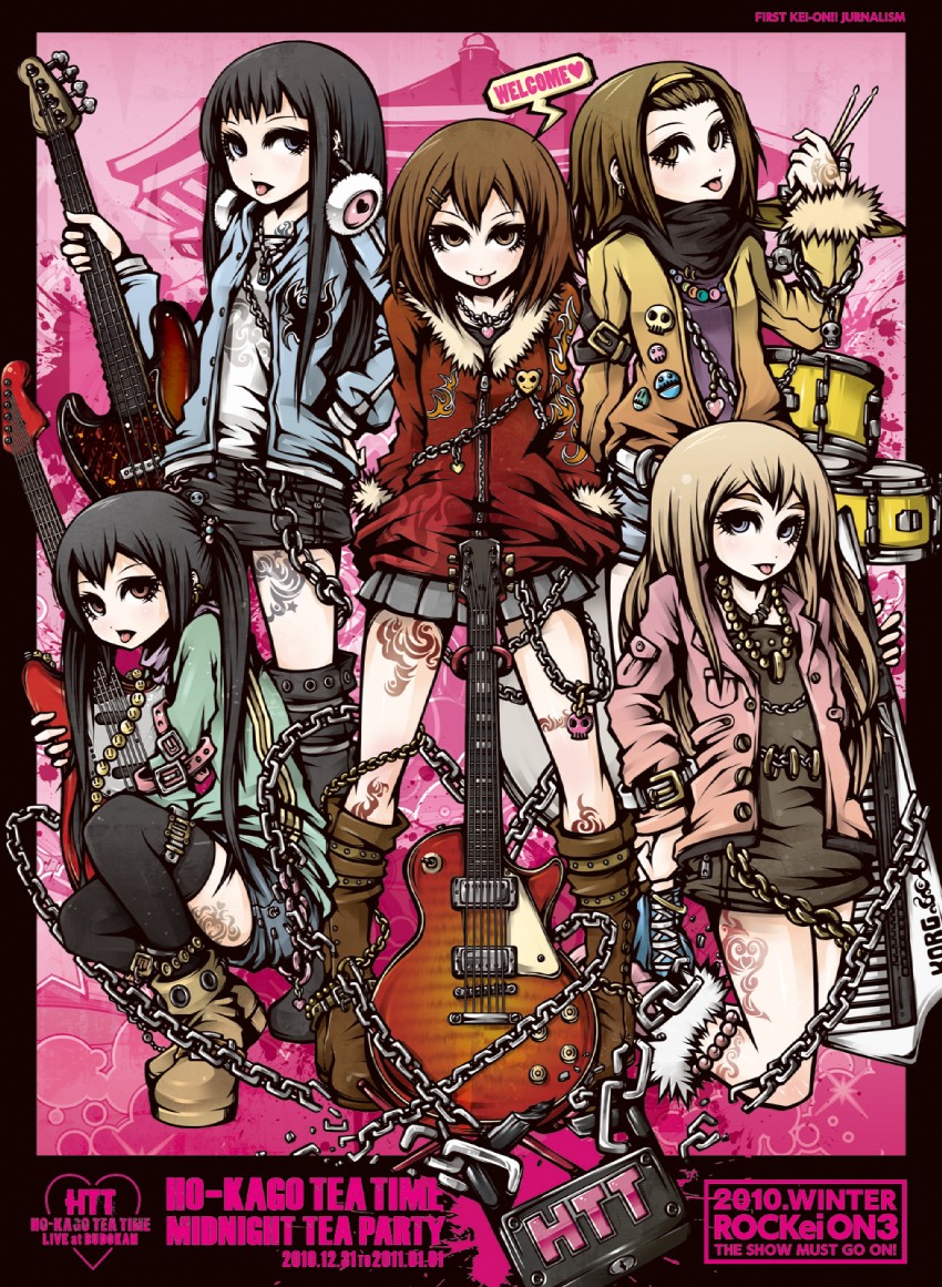 akiyama mio, nakano azusa, hirasawa yui, tainaka ritsu, and kotobuki tsumugi (k-on!) drawn by project.c.k.