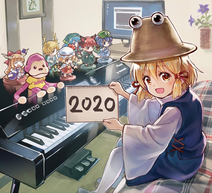 flandre scarlet, kaenbyou rin, moriya suwako, kawashiro nitori, ibuki suika, and 3 more (touhou and 1 more) drawn by sakino_shingetsu