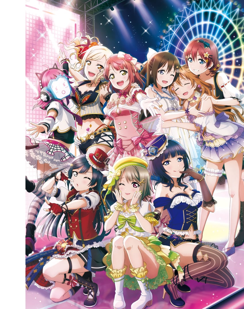 yuki setsuna, uehara ayumu, osaka shizuku, tennoji rina, nakasu kasumi, and 4 more (love live! and 1 more)