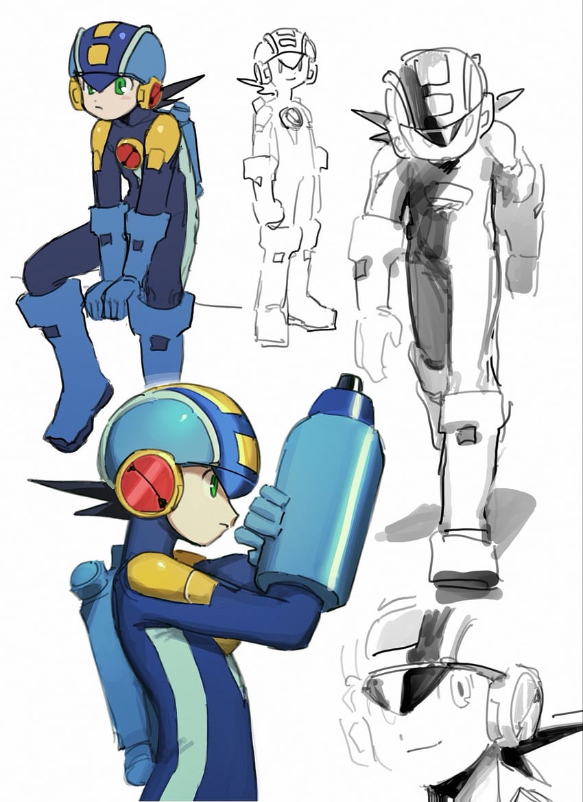 megaman.exe (mega man and 1 more) drawn by noro_zt