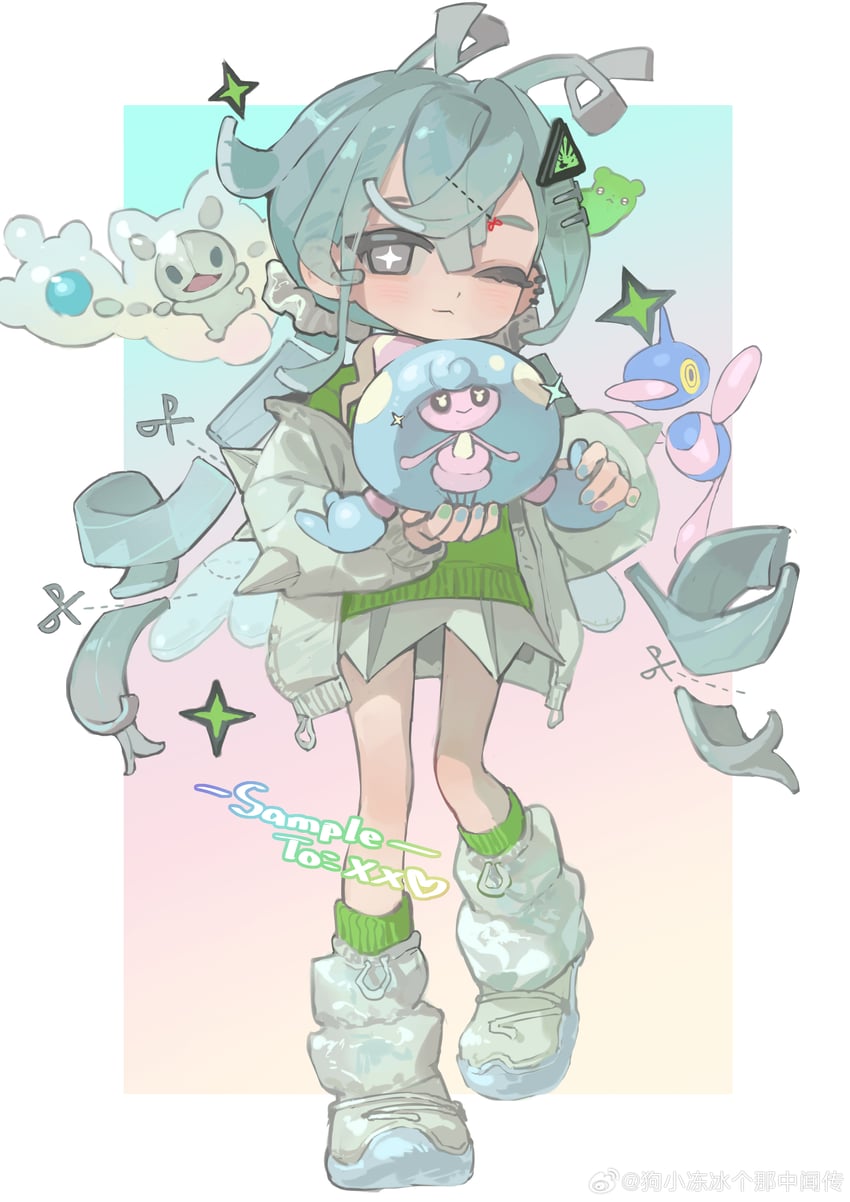 reuniclus, porygon-z, and hattrem (original and 1 more) drawn by weibo_5782430976