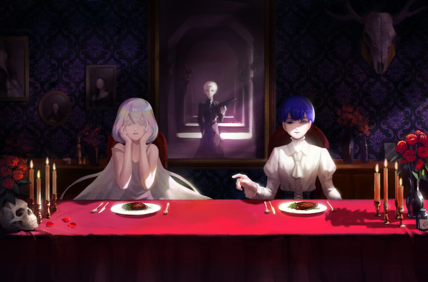 phosphophyllite, diamond, and cairngorm (houseki no kuni) drawn by mydeerwitch
