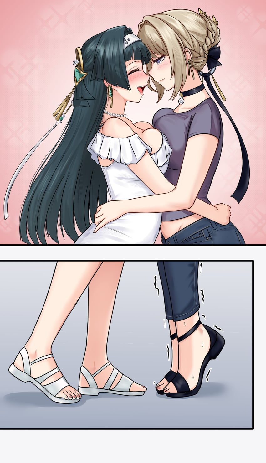 evelyn chevalier and astra yao (zenless zone zero) drawn by ecchinoidea