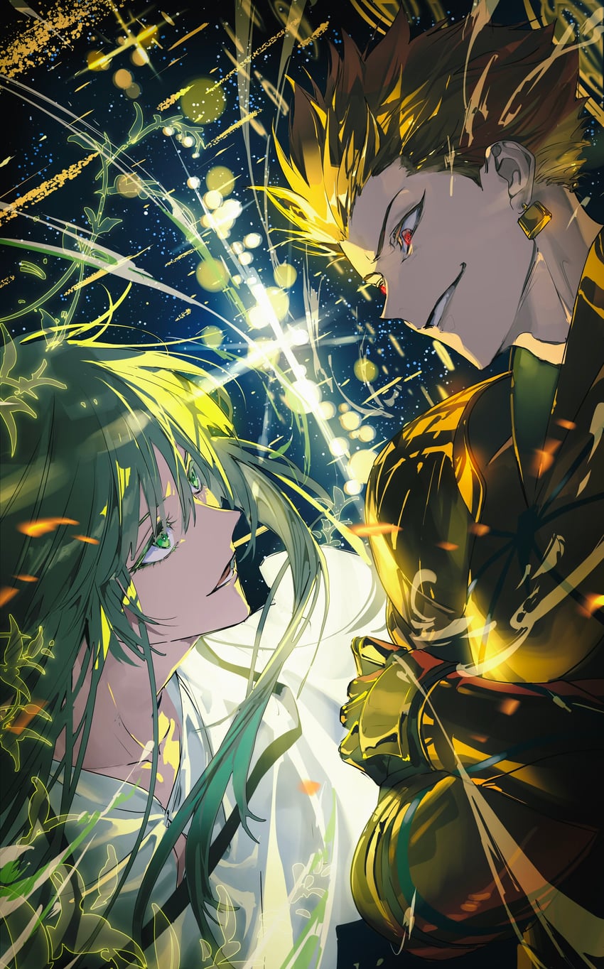gilgamesh and enkidu (fate and 2 more) drawn by bikkusama