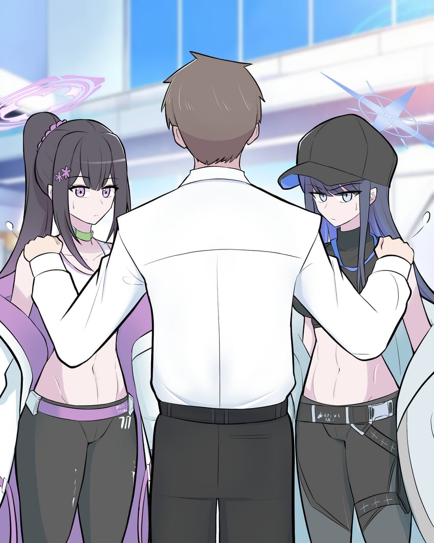 sensei, saori, and sumire (blue archive) drawn by hamahyang