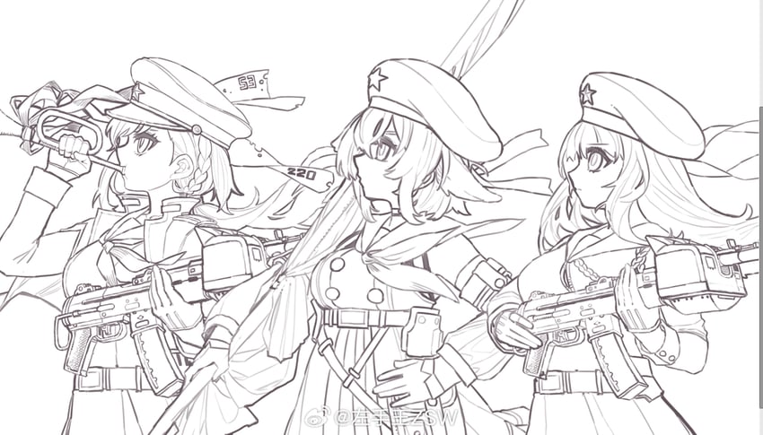 changchun, jinan, and anshan (warship girls r) drawn by z.s.w.