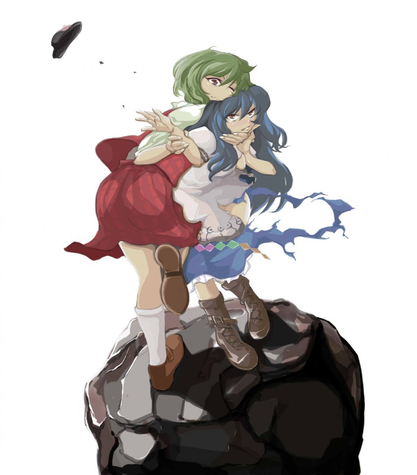 kazami yuuka and hinanawi tenshi (touhou) drawn by morufin