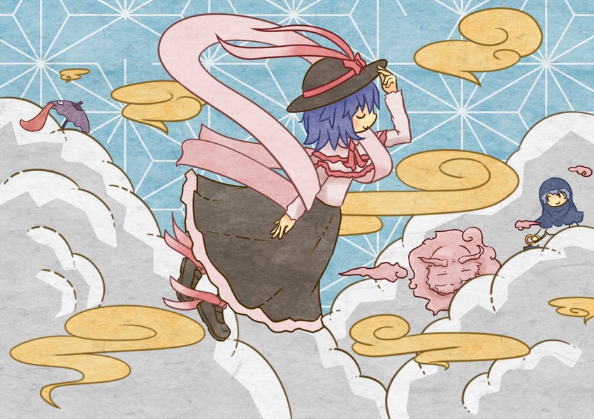 tatara kogasa, nagae iku, kumoi ichirin, and unzan (touhou) drawn by akihiyo