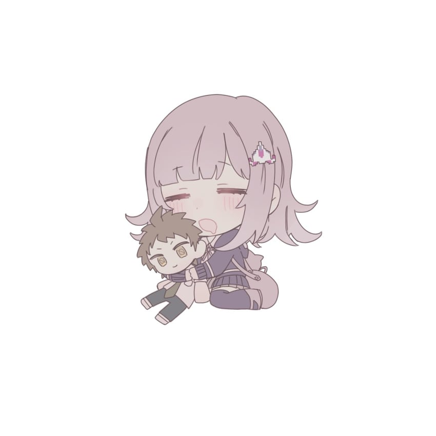 nanami chiaki and hinata hajime (danganronpa and 2 more) drawn by chi_gu