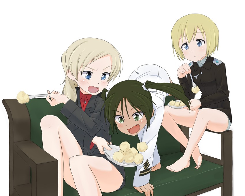 erica hartmann, francesca lucchini, and martina crespi (world witches series and 2 more) drawn by sanjou_(weekly10)
