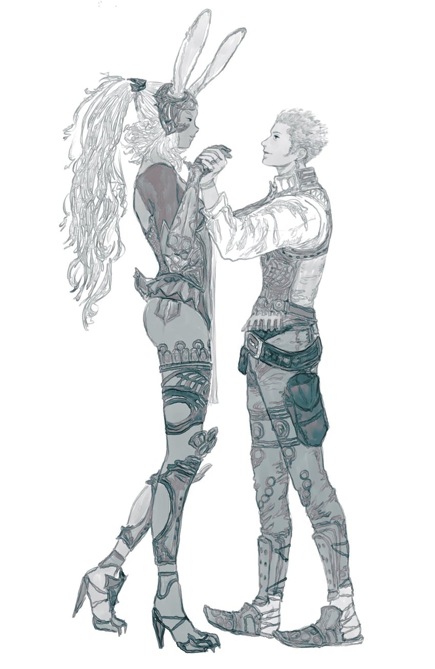 fran and balthier (final fantasy and 1 more) drawn by medeteru