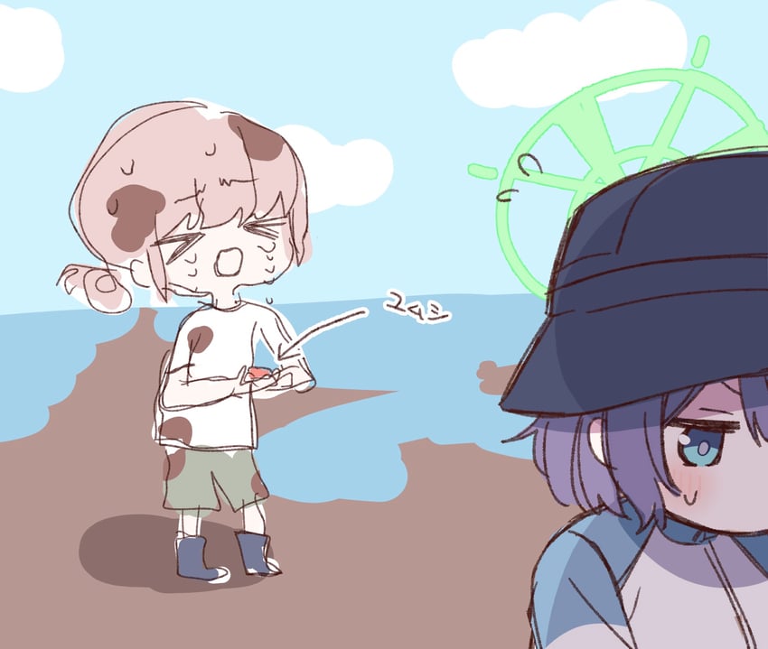 sensei, saki, and female sensei (blue archive) drawn by hyakucha