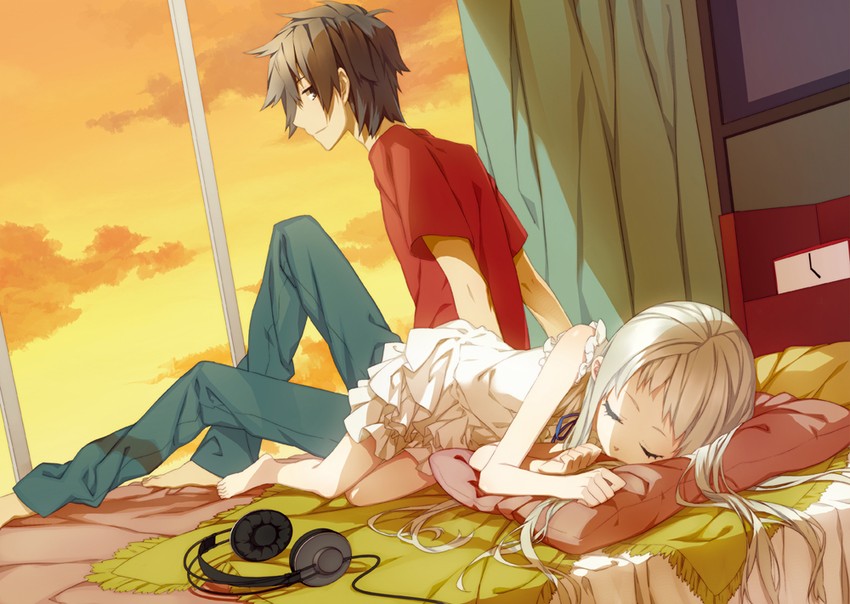 honma meiko and yadomi jinta (ano hi mita hana no namae wo bokutachi wa mada shiranai.) drawn by psd_(psdgai)