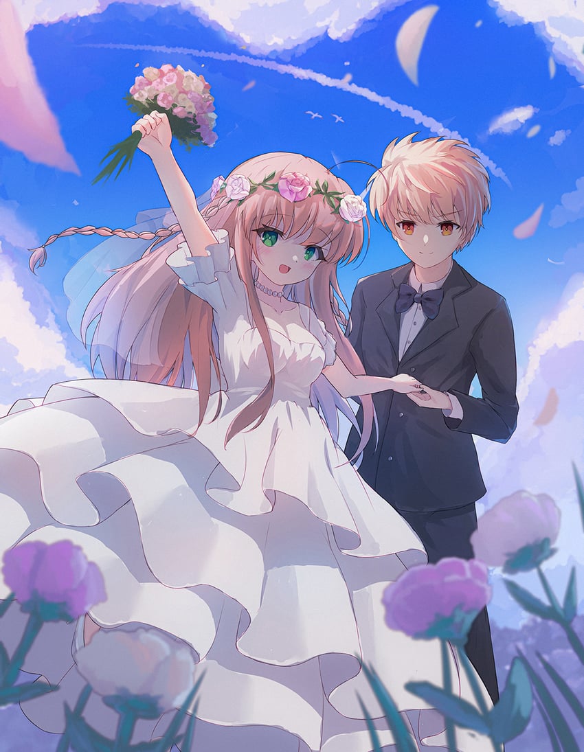 kanbe kotori and tennouji kotarou (rewrite) drawn by shiki_hamaguri