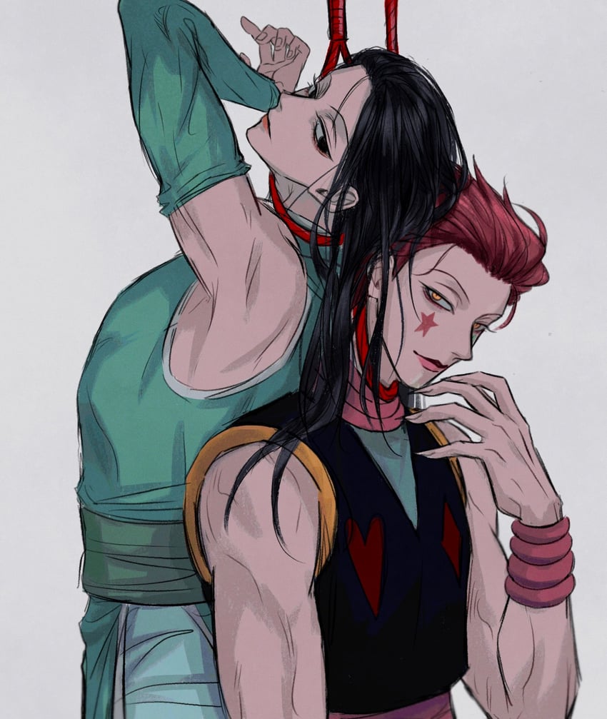 hisoka morow and illumi zoldyck (hunter x hunter) drawn by kann_55
