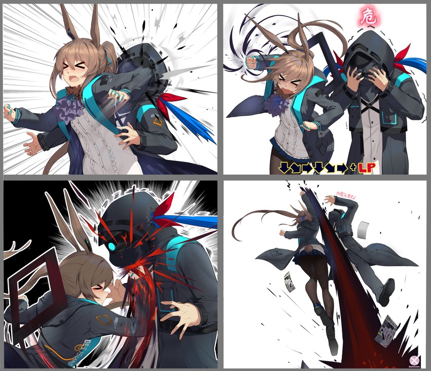 doctor and amiya (arknights and 2 more) drawn by mahousho