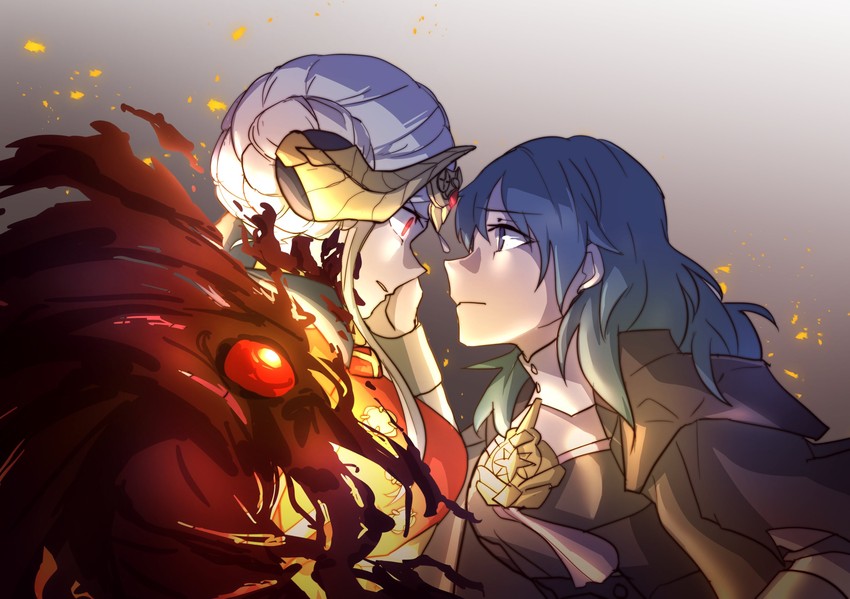 female byleth and edelgard von hresvelg (fire emblem and 1 more) drawn by usbgrumble
