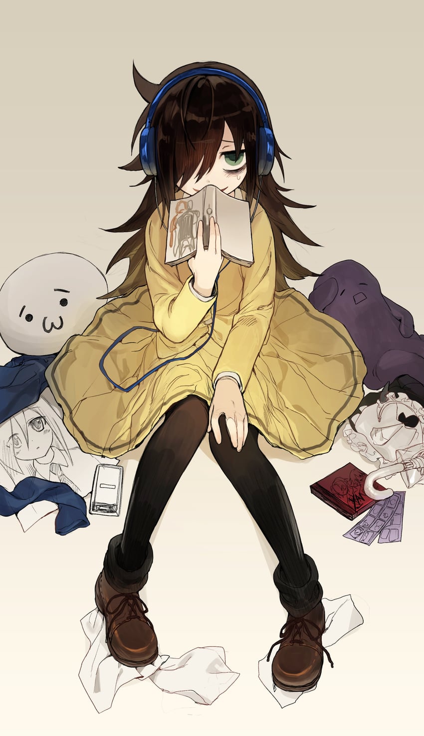 kuroki tomoko, kuroi nanako, and shoboon (lucky star and 2 more) drawn by p_(pm_611a)
