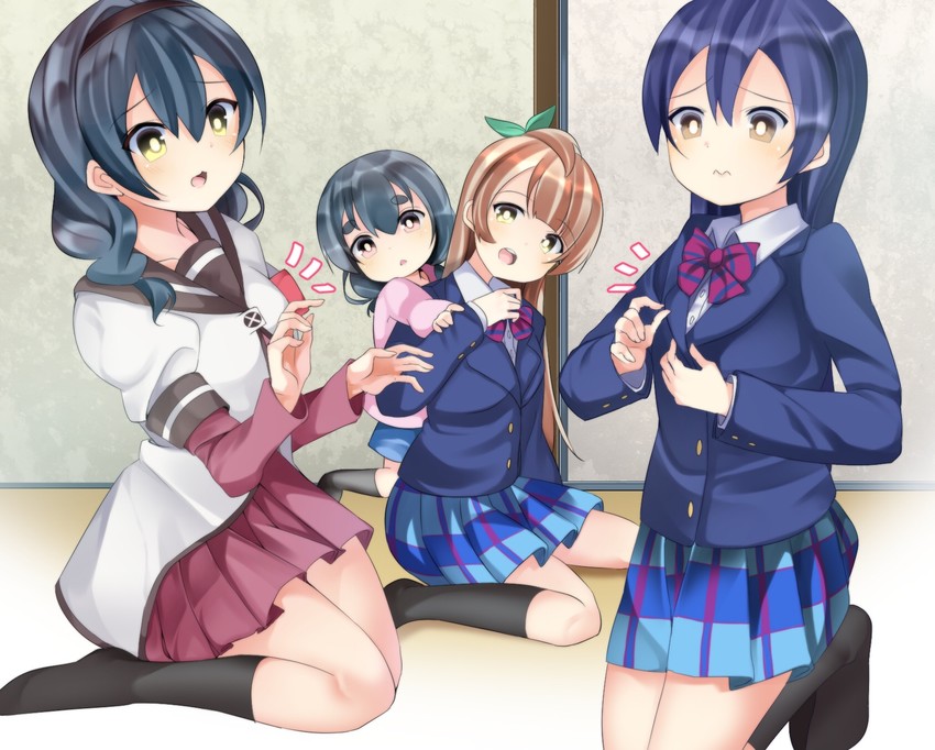 sonoda umi, minami kotori, furutani himawari, furutani kaede, mimori suzuko, and 1 more (love live! and 2 more) drawn by sakurachoco