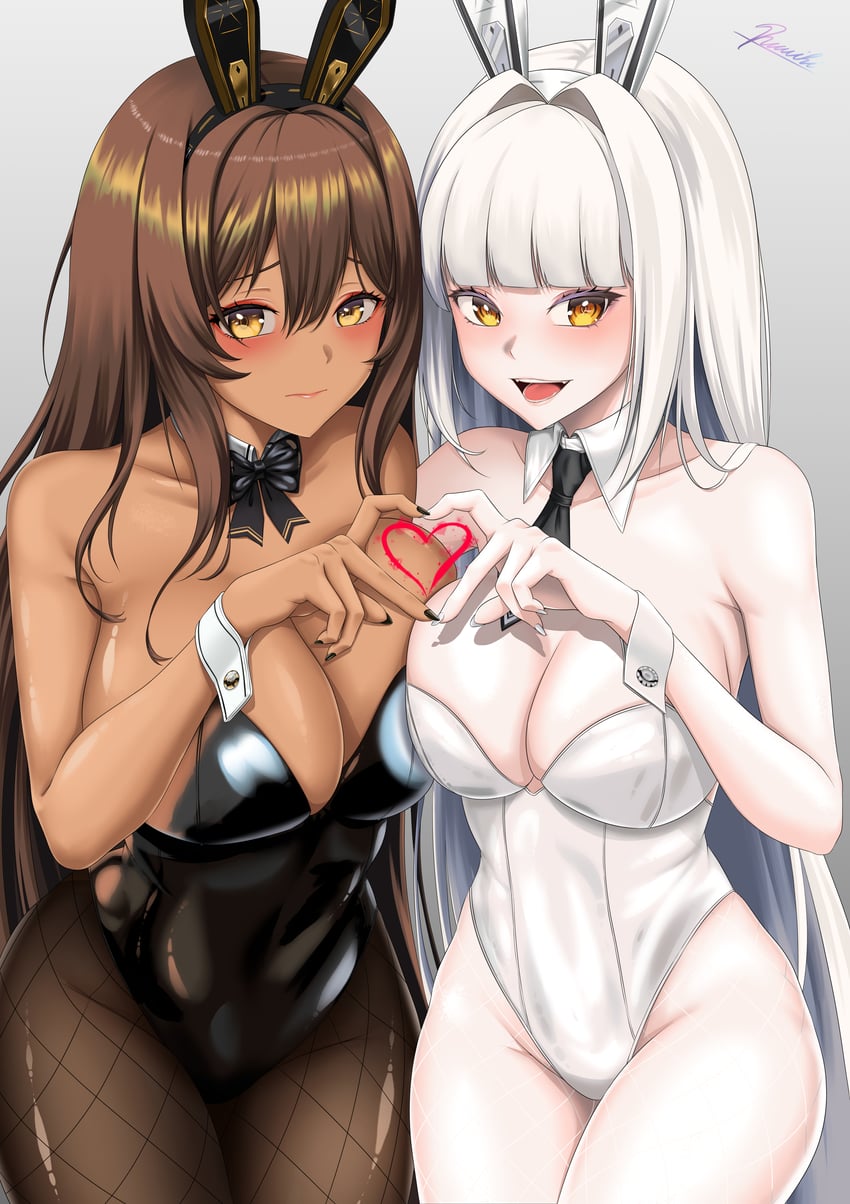 noir and blanc (goddess of victory: nikke) drawn by ramiki_(ramesgoag)