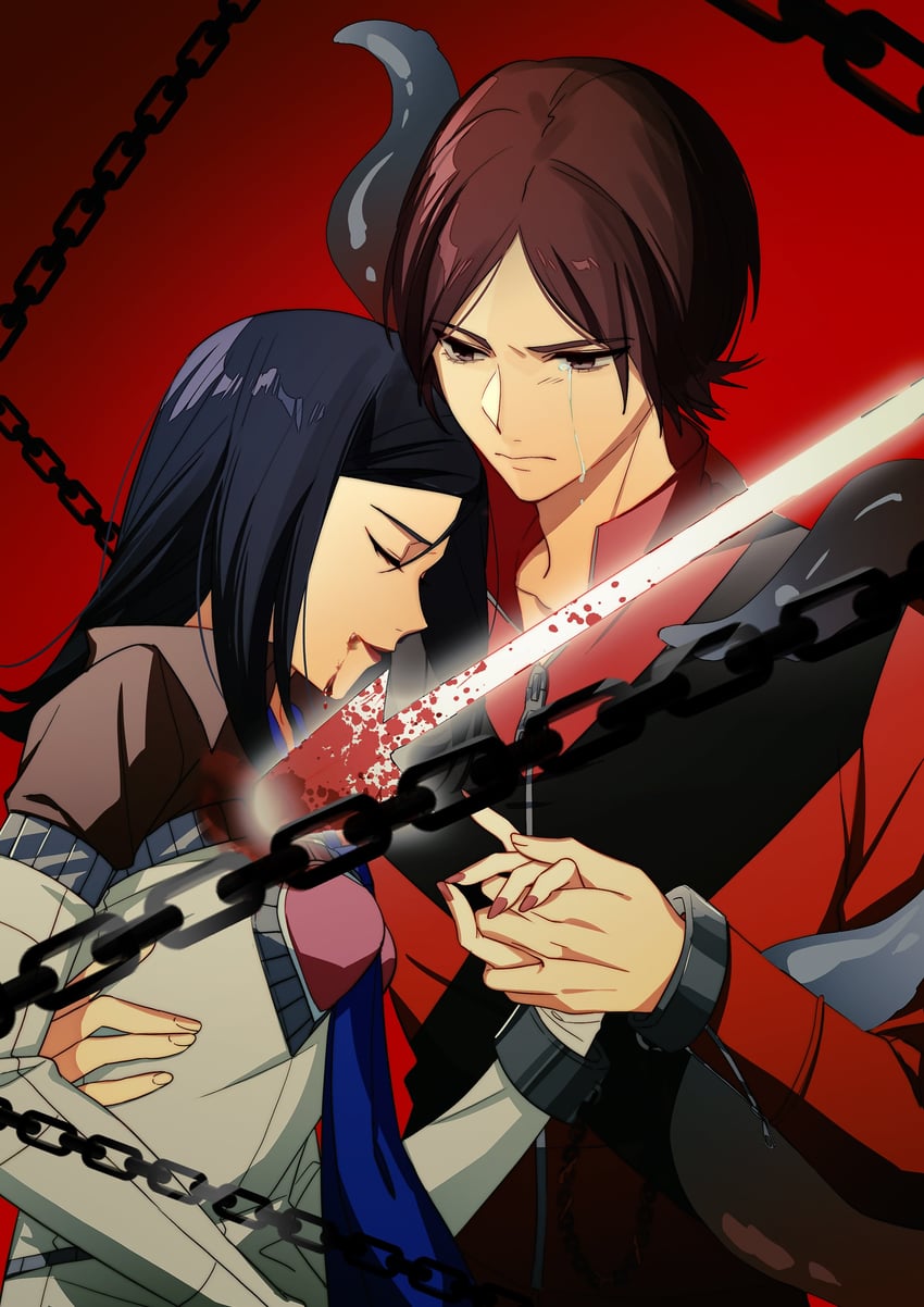 suou tatsuya, amano maya, and nyarlathotep (persona and 2 more) drawn by langle_l